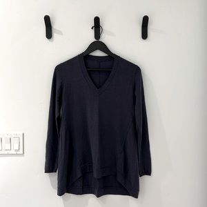 BRUNELLO CUCINELLI | deep blue v-neck cashmere blend sweater